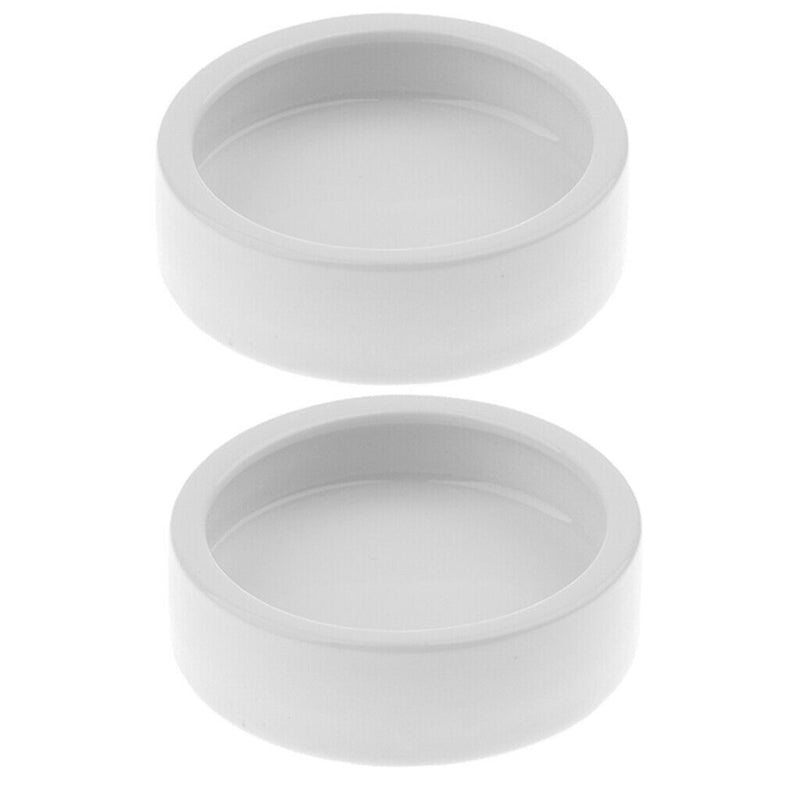 2 Pcs Reptile Ceramic Feeding Dish Food Water Bowl Feeder Worm Basin Tray