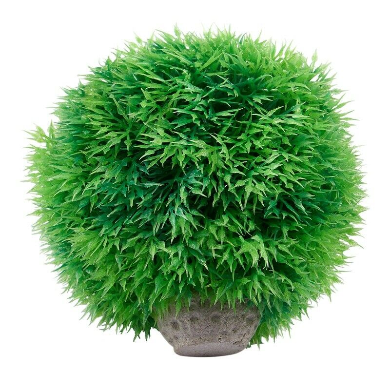 Fish Tank Green Plastic Artificial Grass Ball Plant 5.1" Height