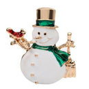 1x Exquisite Christmas Snowman Inlaid Rhinestones Brooch Pin Scarves Shawl