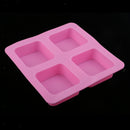 4 Cavity DIY Silicone Soap Mold Baking Mold Cake Pan, Biscuit Chocolate Mold