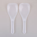 2Pcs Kitchen Non Stick Rice Paddle Hand Roll Spoons Clear Plastic Meal Spoons JR