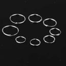 4 Pairs Casual Round Small Sleeper Hoops Earrings Nose Ring Earrings Hoop 8mm