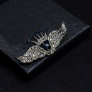 Fashion Men Women Angel Wing Rhinestone Crystal Brooch Pin Suit Shirt