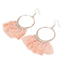 1 Pair Of Ladies Round Earrings Long Drop Earrings With Tassels Earrings Pi R3N1
