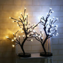 48 Leds Cherry Blossom Desk Top Bonsai Tree Light White 0.52M Black Branche
