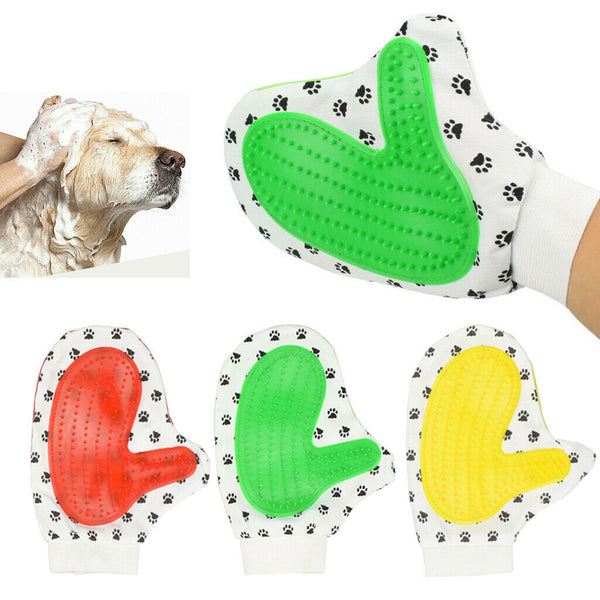 Pet Dog Cleaning Gloves Cat Dogs Bathing Massage Gloves Red