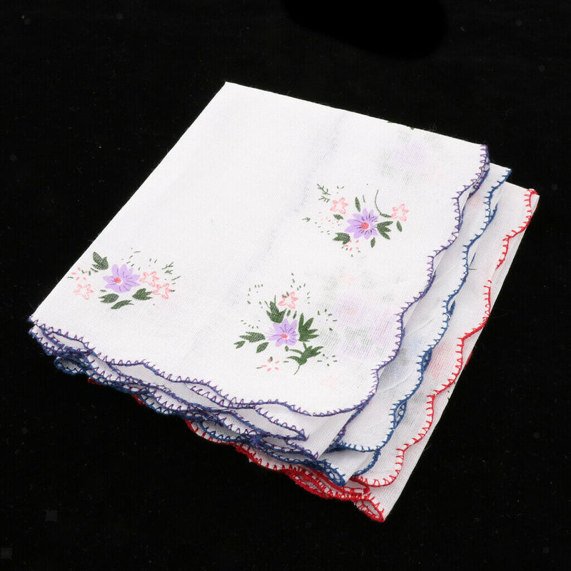 3x 100% Cotton Handkerchiefs