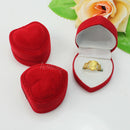 3 Pcs Luxury Pretty Velvet Heart-Shaped Ring Show Display Box Storage Case Gift