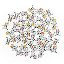 50pcs wooden button cute cow pattern scrapbook craft buttons garment accessoryOZ