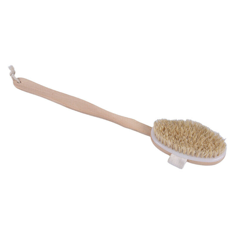15" Handle Back Body Shower Spa Bath Brush Exfoliating Skin Clean Scrubber W Bj