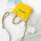 Letter Print Shoulder Satchel Handbags Canvas Women Crossbody Bags (Yellow) A