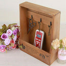 Retro Wall Mounted Key Holder House Hooks Box Wooden Case Storage Cabinet Ra Hn
