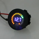 Motorcycle 4.2A USB Power Charger Adapter Blue Voltmeter with Plug for BMW