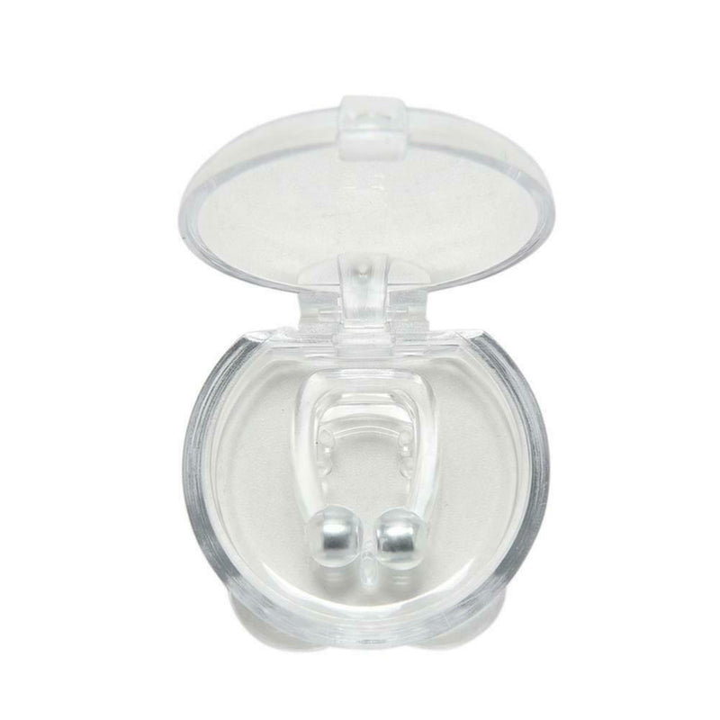 Silicone Magnetic Anti Snore Stop Snoring Nose Clip Sleep Tray w/Case (B)