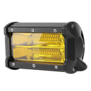 Truck Car Boat Offroad 5in 72W 24LED Yellow Lens Work Light Bar Spotlight Lamp