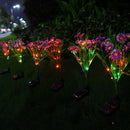 2pcs Solar Lights Ground Buried Light Waterproof Garden Flower Lamp (Pink) A