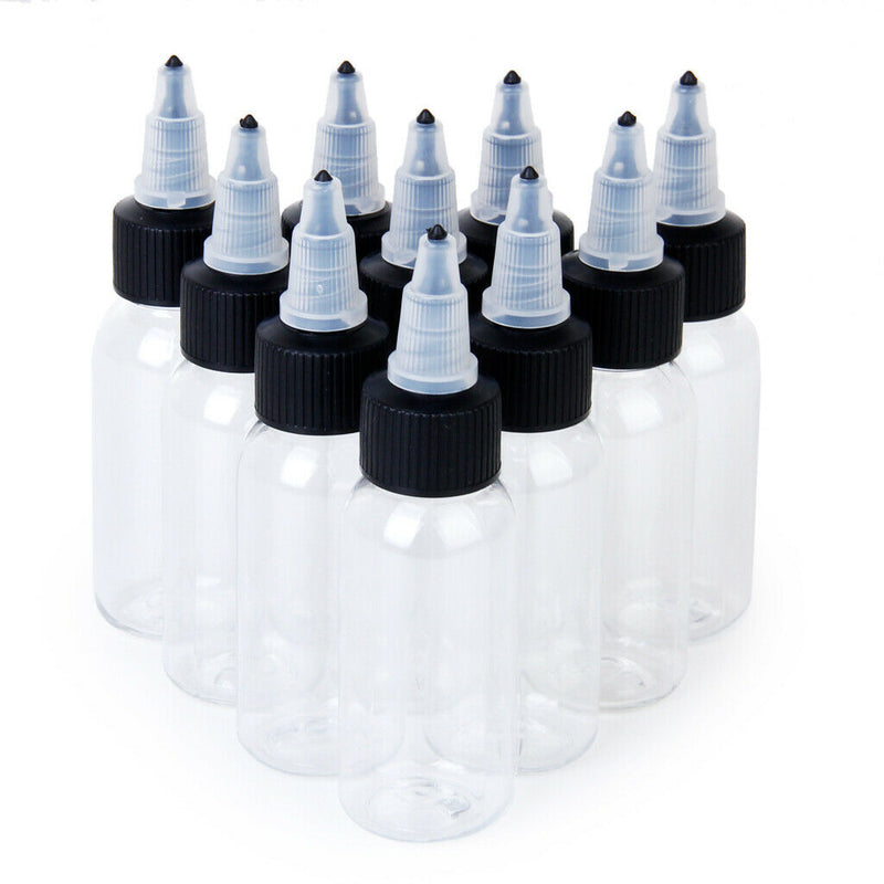 10x Empty  Bottles W/ Twist Cap for Shampoo Paint Green Soap 30ml