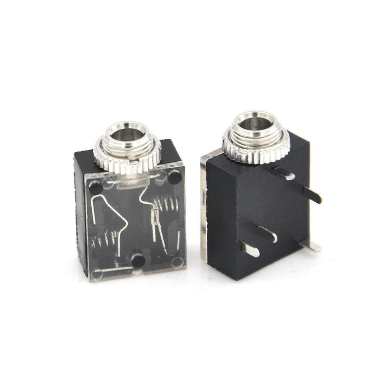 10Pcs 3.5mm Headphones Stereo Audio Socket Jack With nut 5 Pin PCB GVsp