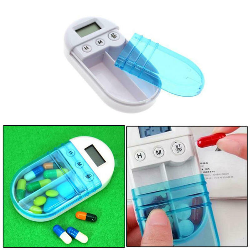 Mini LCD Digital Pill Box Timer Electric Clock Reminder Medicine Pill Case KAX