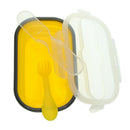 Silicone Lunch Box Portable Foldable Food Storage Container Yellow