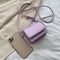 Leather Women Messenger Bag Mini Square Shoulder Satchel Handbags (Purple)