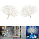 2PCS Artificial Fan-Shaped Dried Branch Plastic Plant Decor for Home Wedding