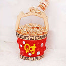 2 Pcs New Creative China Style Lucky Ingot Key Chains Classic Crystal Cornu Y4E2