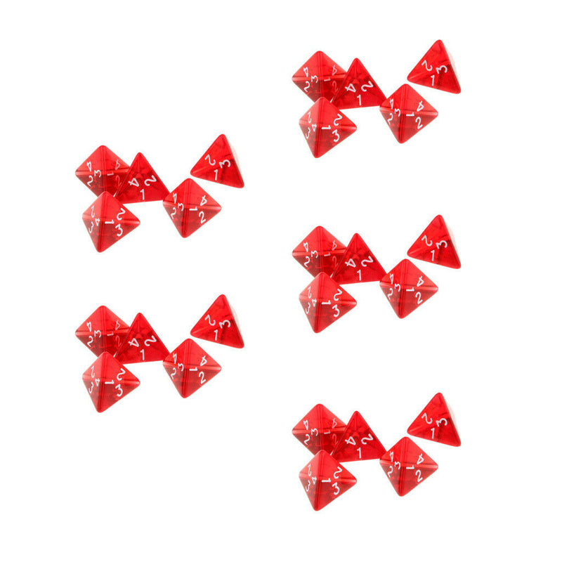 Pack Of 25 Four Sided Dice Polyhedral Dice Family