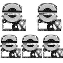 5 Pack Replace LK-4WBN LC-4WBN9(SS12KW) Label Tapes for Epson LabelWorks LW J3Q2