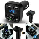 Car Wireless BluetoothV5.0 Handsfree FM Transmitter 2USB Charge Player MP3 J2P8