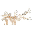Bridal Hair Comb Clip Rhinestone Pearls Wedding Hair Accessories For Women
