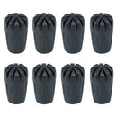 Set Of 8 Hiking Stick Tips Anti-slip Walking Pole Cap End Protector Black