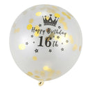 5Pc 12 Inch Confetti Balloons Latex Birthday Balloons 16Th Years Old Annive