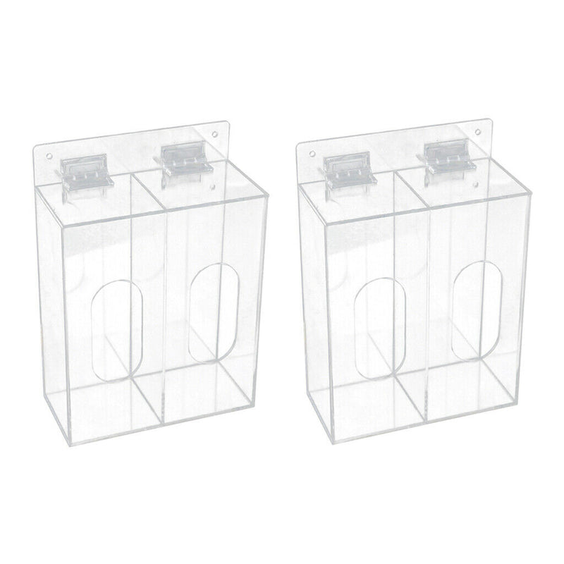 2PCS Acrylic Double Capacity Facemask Dispenser Case Organizer with Cover