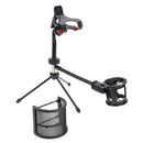 Portable Foldable Microphone Tripod Bracket with Double Layer Blowout Preventer