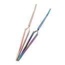 2 in 1 Colorful Stainless Steel Nail Shaping Tweezers For UV Gel Tips C Cur I9H1