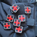 outdoor survival first aid pvc red cross hook loop fastener badge patch 2.5cm JR