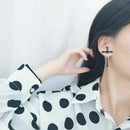 Goth Punk Rock Black Cross Chain Wrap Cuff Earrings Jewelry Piercing Required