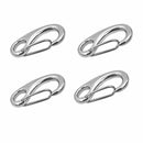 Marine 4pcs Stainless Steel Egg Shape Spring Snap Hook Clip Link Quick Carabiner