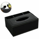Leather Tissue Box Remote Control Holder Multifunctional Desktop Organizer  D5U4