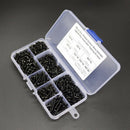 500pcs M3 Black Carbon Steel Pan Head Round Head Self Tapping Screw Set LKQ RAC