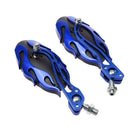 Pair Motorcycle Universal CNC Blue Handlebar 10mm/8mm Rear View Side Mirror