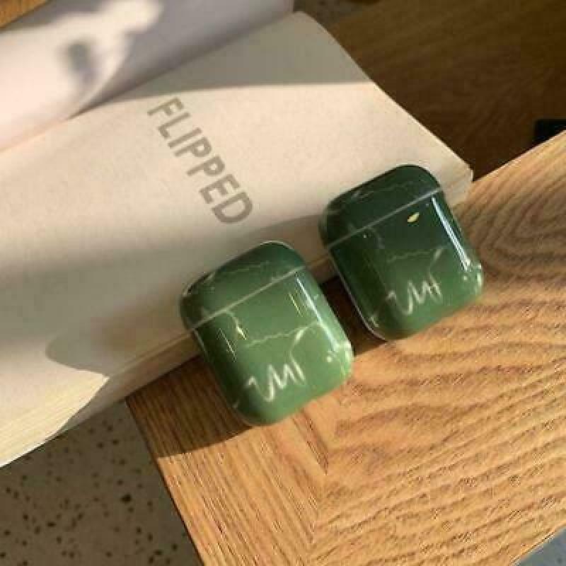 Suitable for AirPods case Luxury green marbled Bluetooth headset set l y