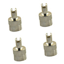 4PCS Metal Slotted Head Valve Stem Caps With Core Remover Tool Motorcyle Car