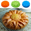 Large Round Flat Sunflower Silicone Cake Mould Pan Baking Tool Cute Design