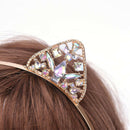 Cat Ears Tiara Headband for Women Hair Rhinestone Princess Hollow Hairband  N4O5