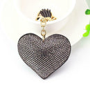 5pcs Love Pendant Tassel Keychains Fashion Heart Rhinestone Keyring Gift