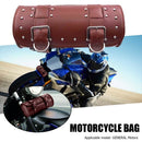 Frame Buckle Motorcycle Roll Tool Bag for Fork Handlebar Sissy Bar (Brown)
