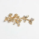 10pcs Alloy Crystal Flower Embellishment Findings for Jewelry Making Crafts