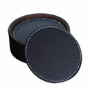 Set of 6 Leather Drink Coasters Round Cup Mat Pad for Home and Kitchen Use  F1B2